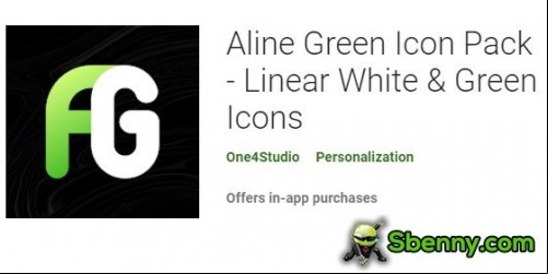 Aline Green Icon Pack - Linear White &amp; Green Icons MOD APK